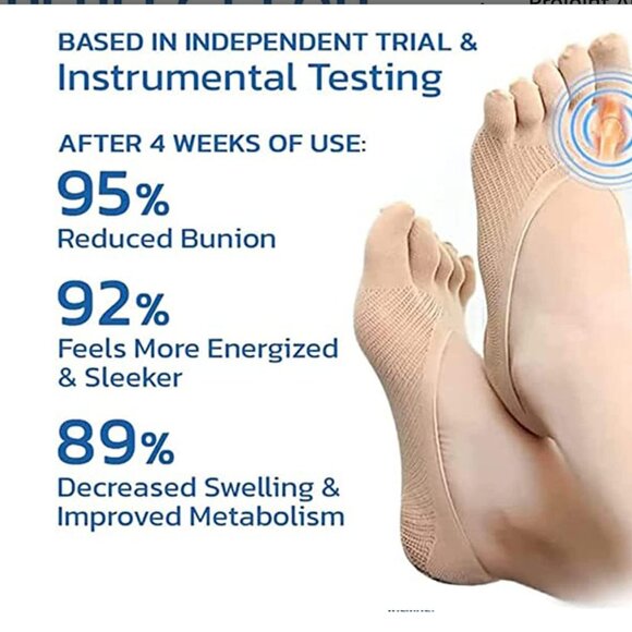 4 PAIRS Bunion Corrector Split Toe Orthopedic Compression Bunions Socks NWT - Picture 8 of 8